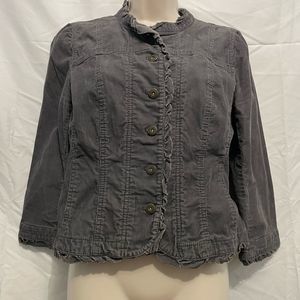 Ann Taylor LOFT Corduroy Blazer Jacket Gray 10